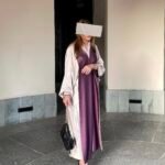 Multicolored double face abaya